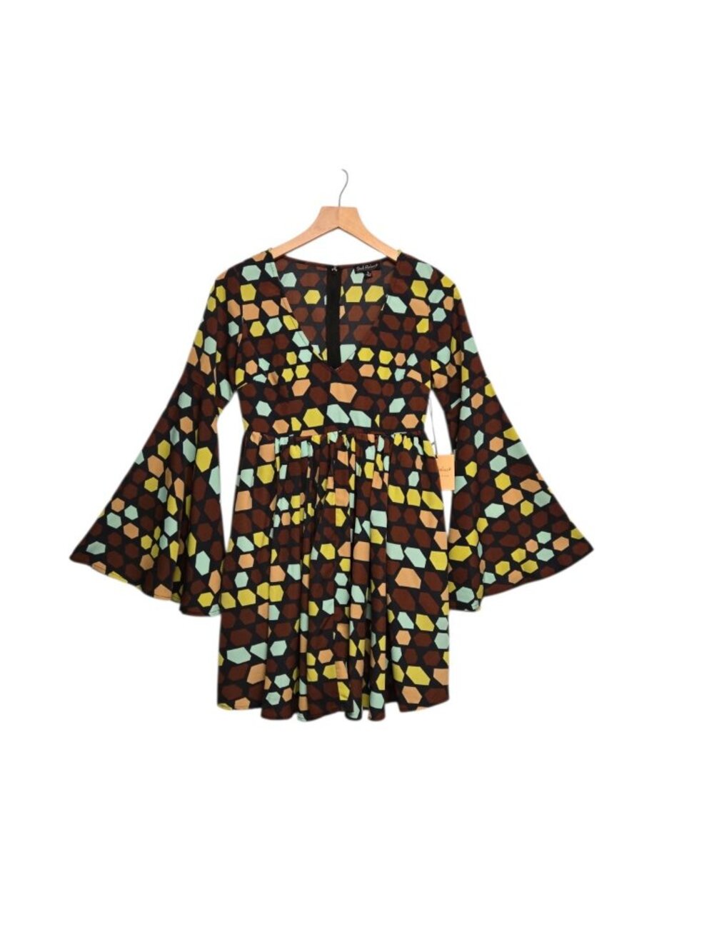 Unique Vintage Smak Parlour Medium Geometric Aura Babydoll Dress Casual Boho - Picture 2 of 9